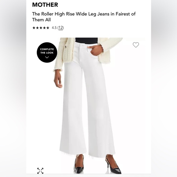 MOTHER THE ROLLER HIGH RISE WIDE LEGS JEANS IN FAIREST OF THEM ALL SIZE 34 - Picture 3 of 9